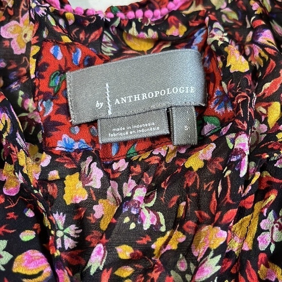 Anthropologie Helene Tunic Dress Floral Ruffled Size Small - Picture 7 of 13